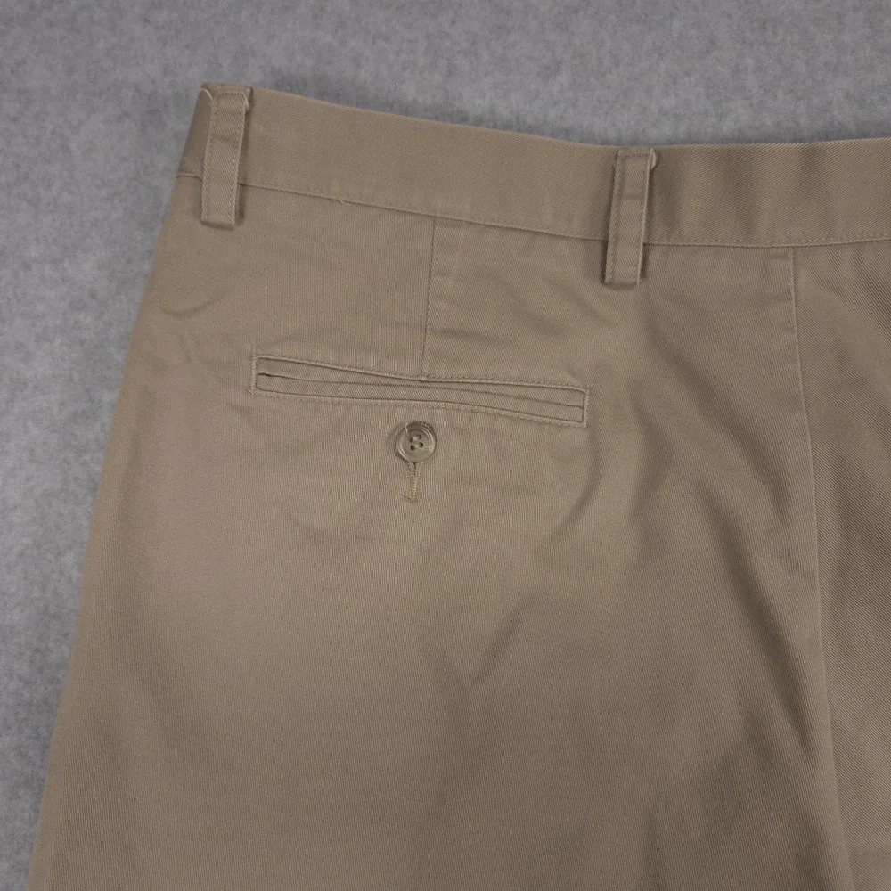 Dockers Mens 38x30 Beige Tan Classic Fit Pleated Front Chino Khaki Pants School
